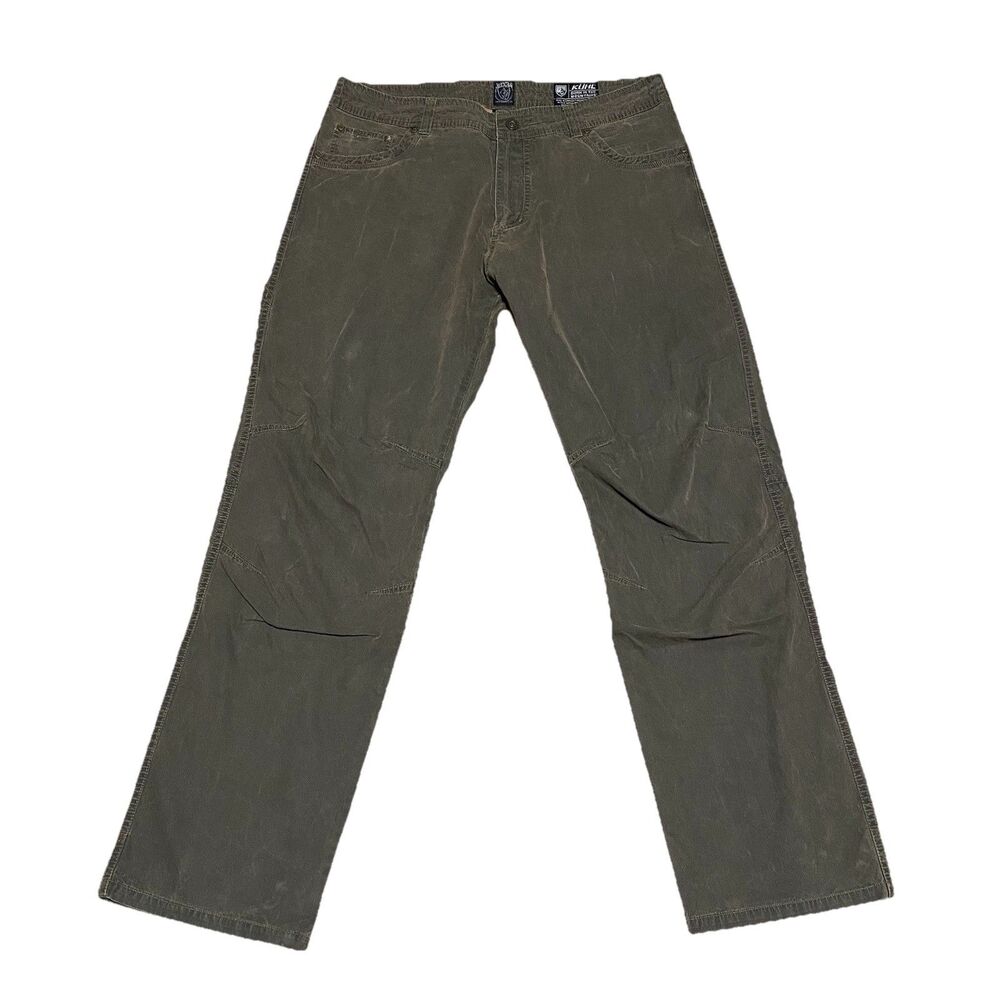 Kuhl Revolvr Pants Mens 38x34 (38x32.5) Green Gray Hiking Outdoor Patina Dye